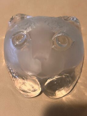 Vintage Viking Glass Cat Face Trinket/ Candy Dish